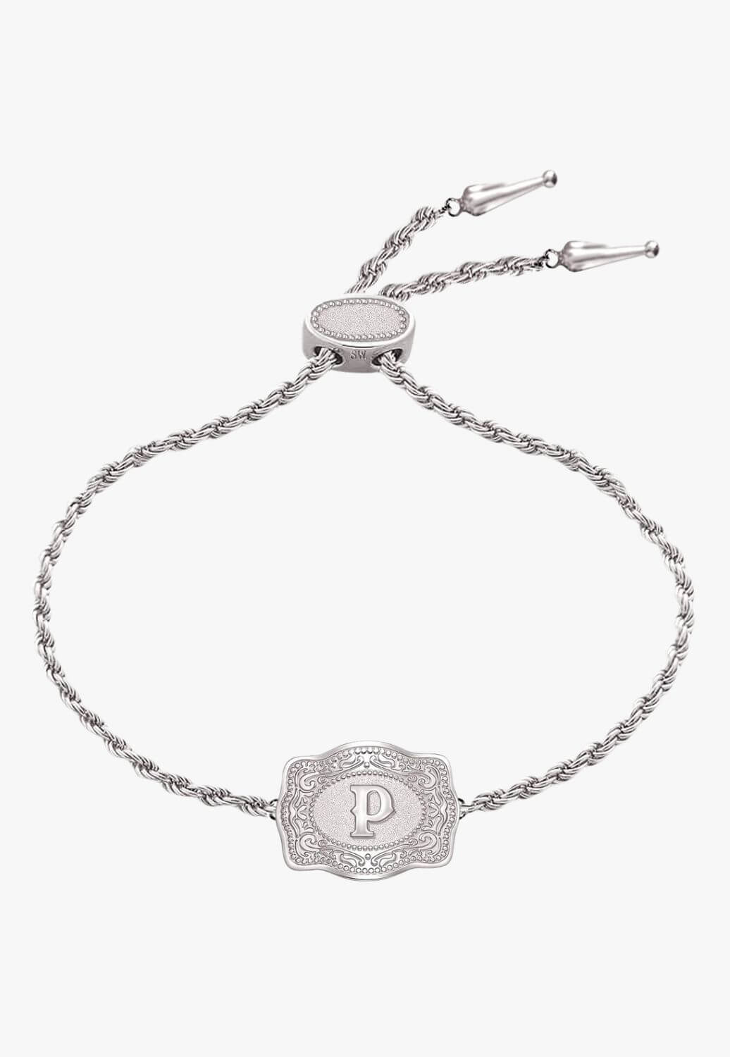 SpurWest Ultra Mini Belt Buckle Bracelet - Initial P