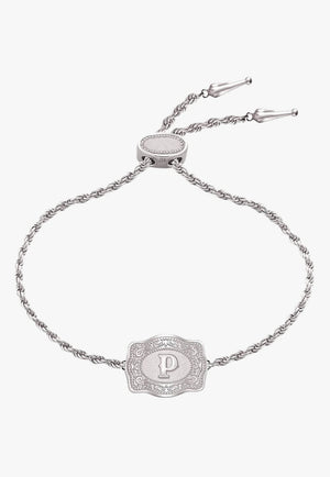 SpurWest Ultra Mini Belt Buckle Bracelet - Initial P