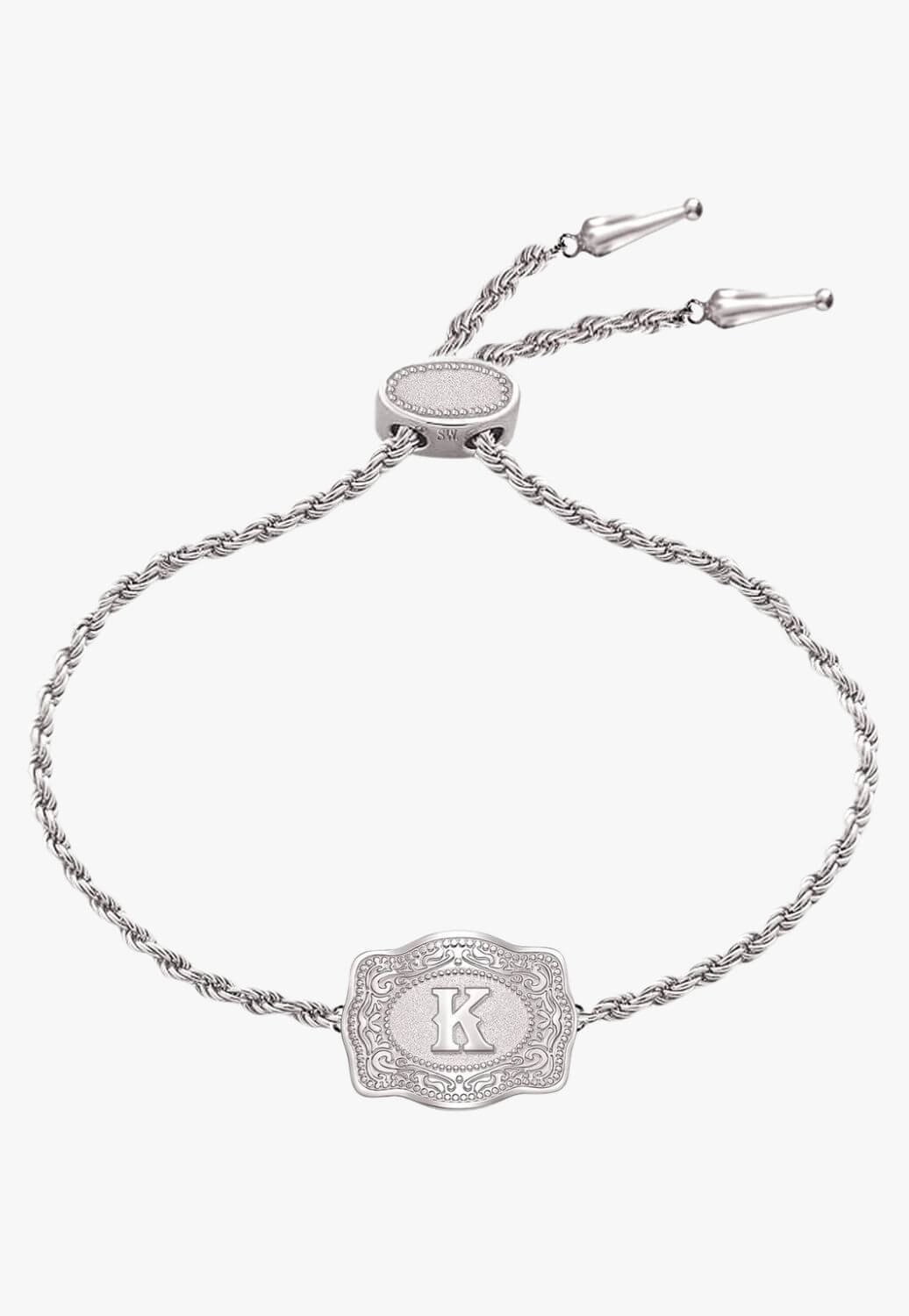 SpurWest Ultra Mini Belt Buckle Bracelet - Initial K
