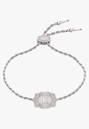 SpurWest Ultra Mini Belt Buckle Bracelet - Initial K