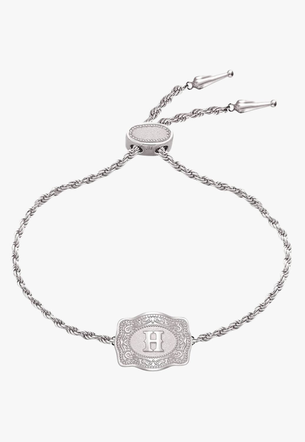 SpurWest Ultra Mini Belt Buckle Bracelet - Initial H