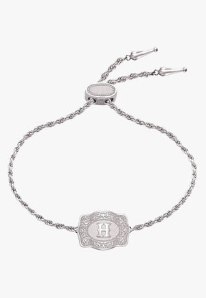 SpurWest Ultra Mini Belt Buckle Bracelet - Initial H