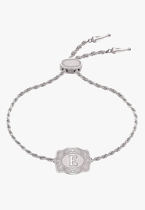 SpurWest Ultra Mini Belt Buckle Bracelet - Initial E