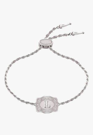 SpurWest Ultra Mini Belt Buckle Bracelet - Initial L