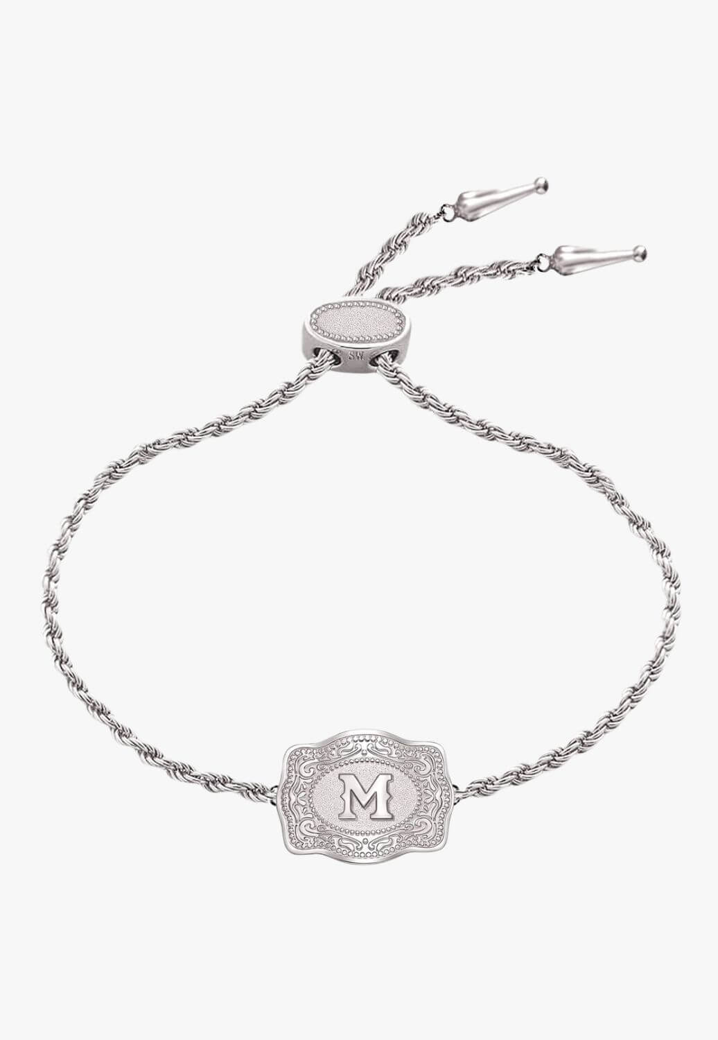 SpurWest Ultra Mini Belt Buckle Bracelet - Initial M