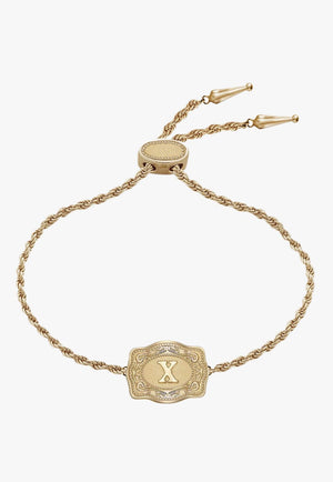 SpurWest Ultra Mini Belt Buckle Bracelet - Initial X