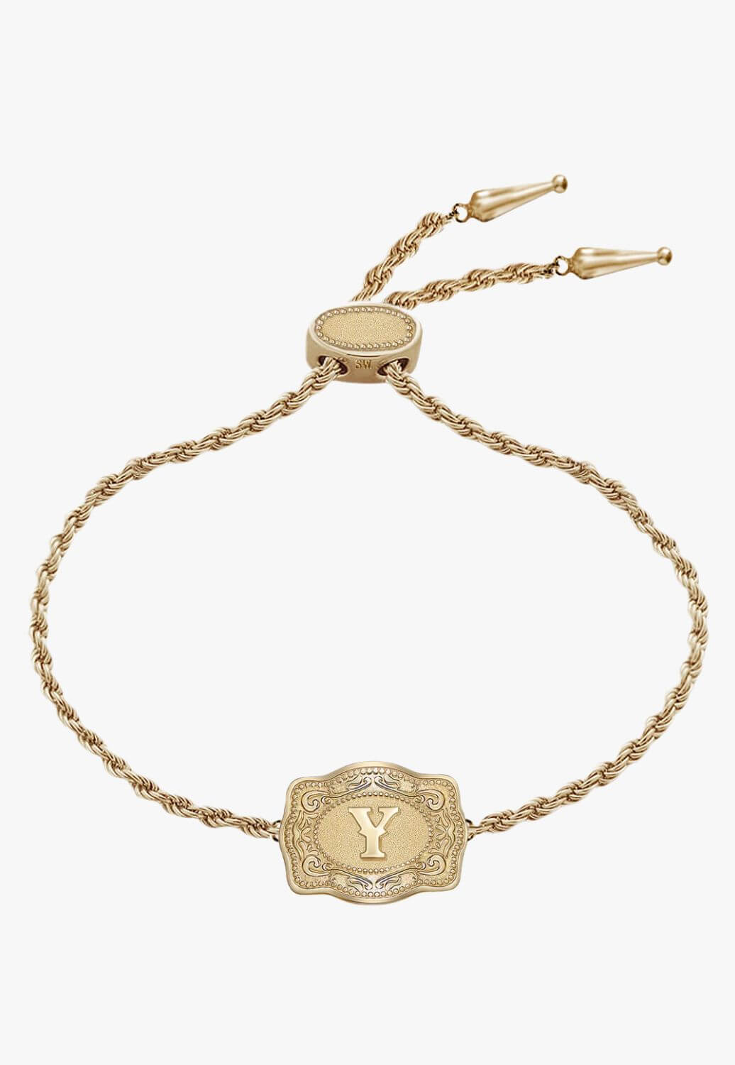 SpurWest Ultra Mini Belt Buckle Bracelet - Initial Y
