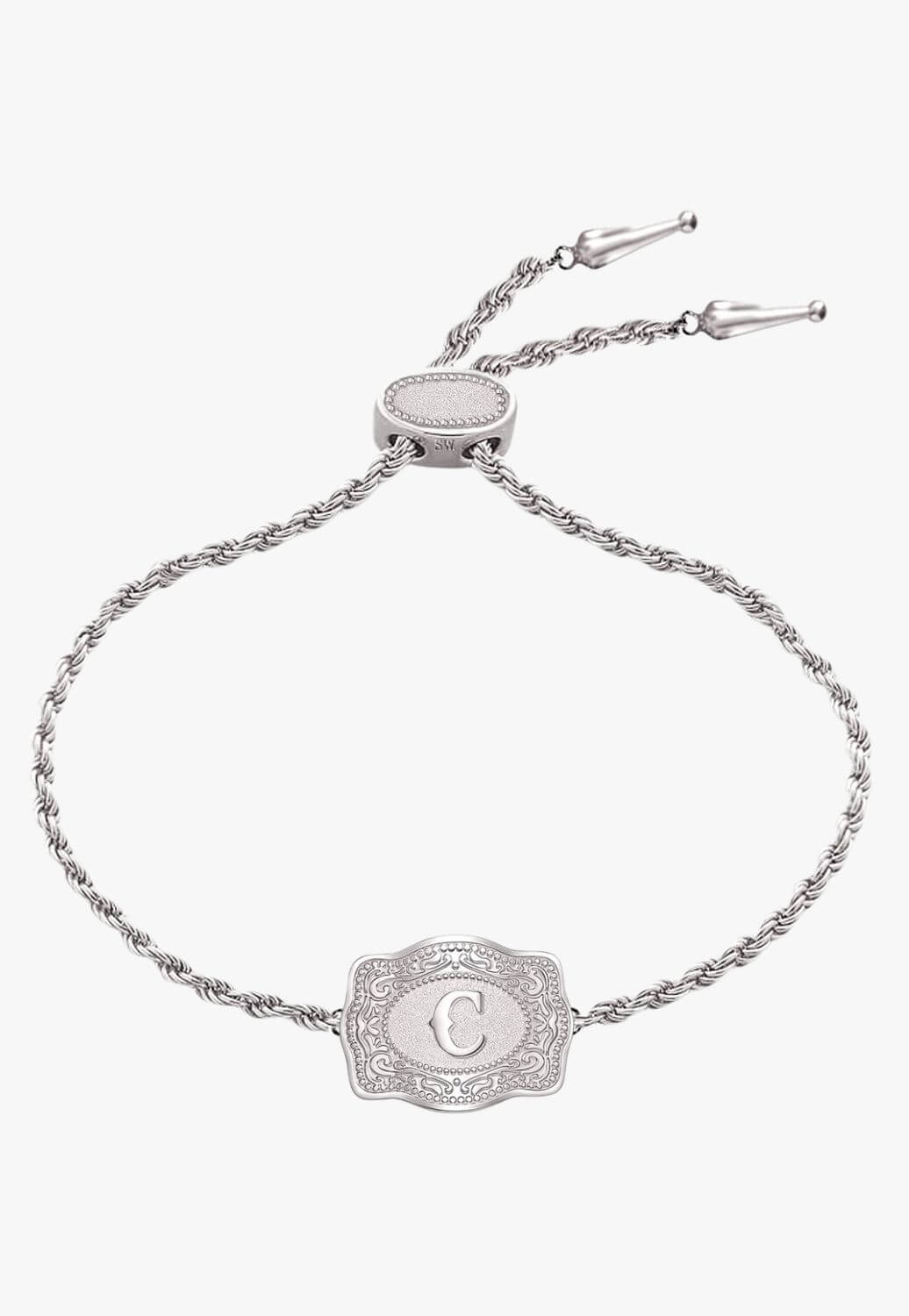 SpurWest Ultra Mini Belt Buckle Bracelet - Initial C