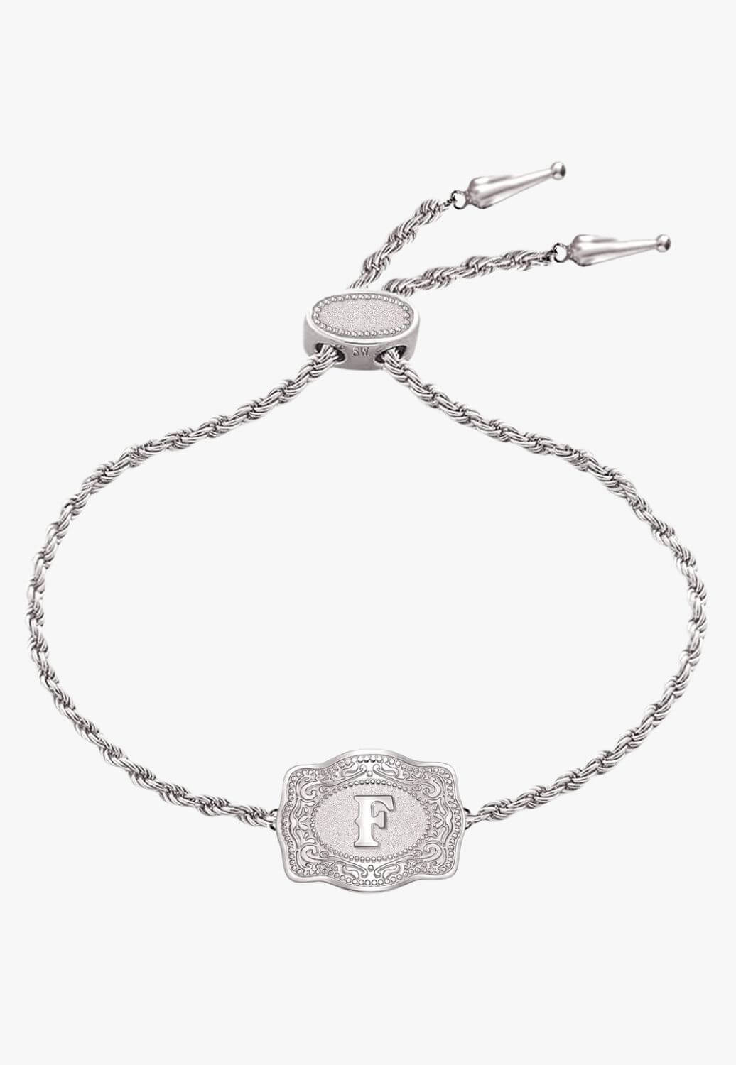 SpurWest Ultra Mini Belt Buckle Bracelet - Initial F