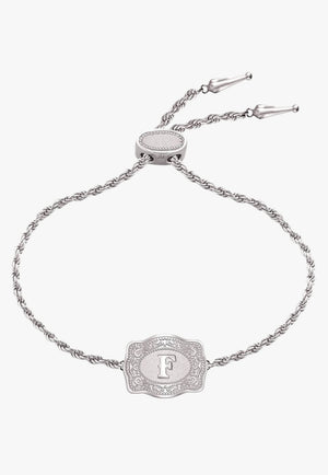 SpurWest Ultra Mini Belt Buckle Bracelet - Initial F