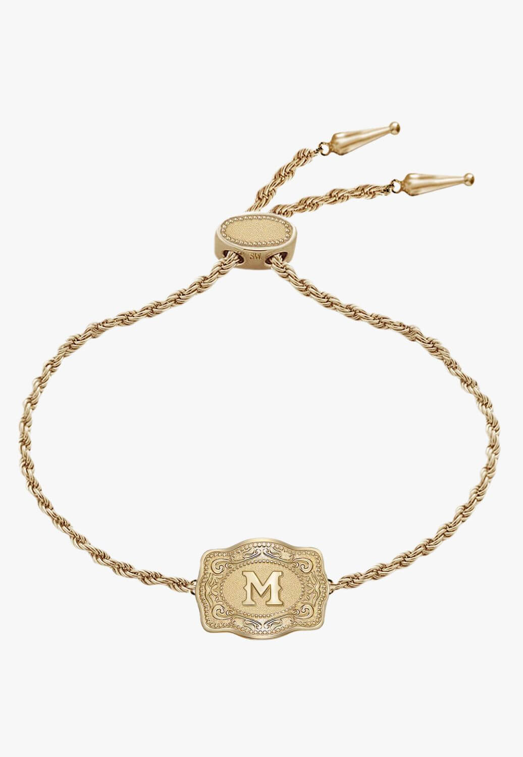 SpurWest Ultra Mini Belt Buckle Bracelet - Initial M