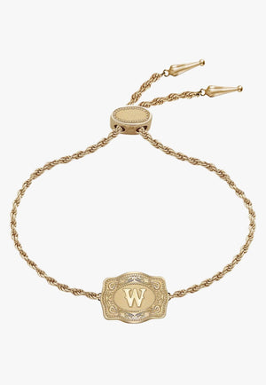 SpurWest Ultra Mini Belt Buckle Bracelet - Initial W