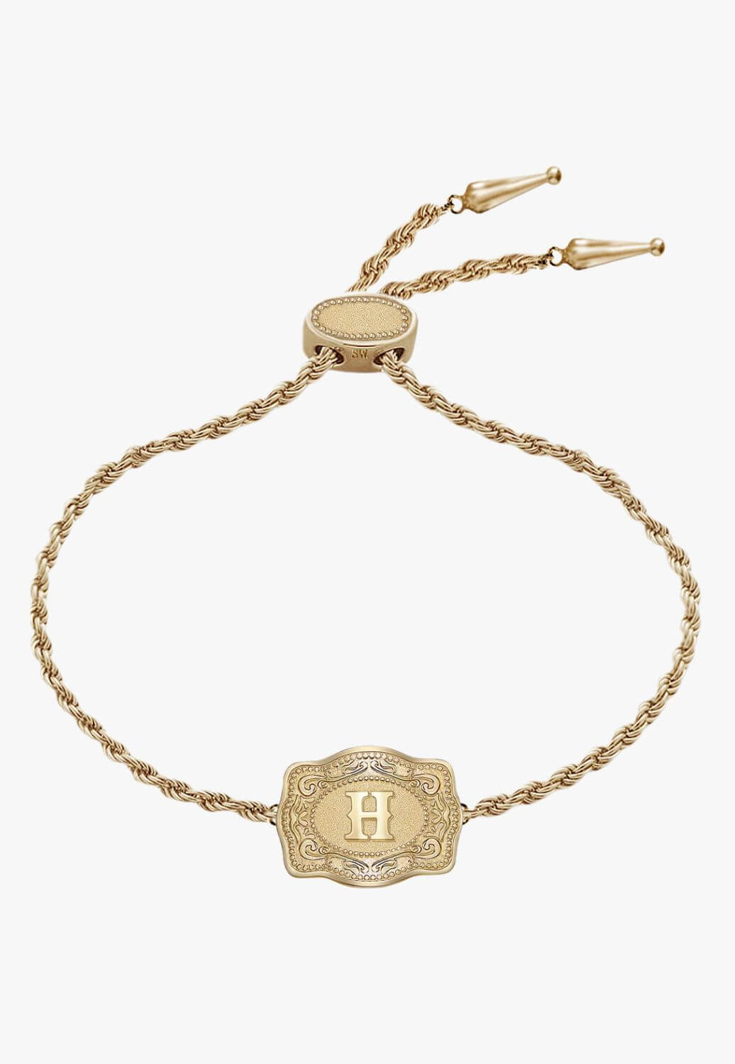 SpurWest Ultra Mini Belt Buckle Bracelet - Initial H