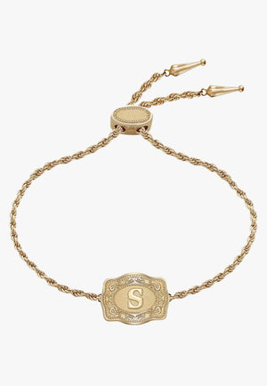 SpurWest Ultra Mini Belt Buckle Bracelet - Initial S