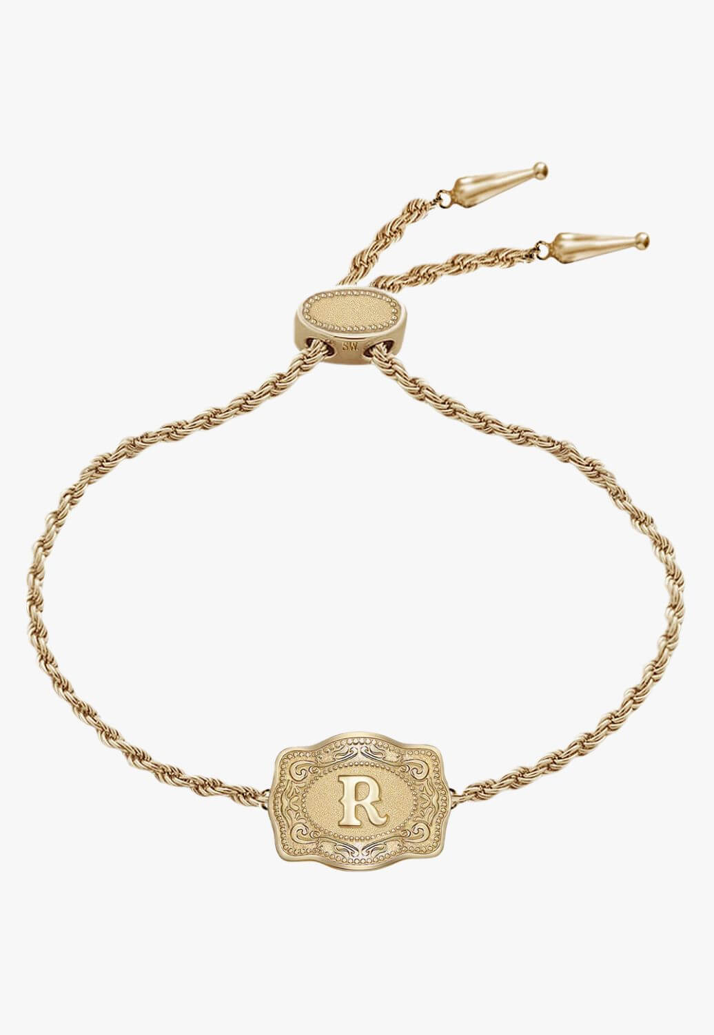 SpurWest Ultra Mini Belt Buckle Bracelet - Initial R