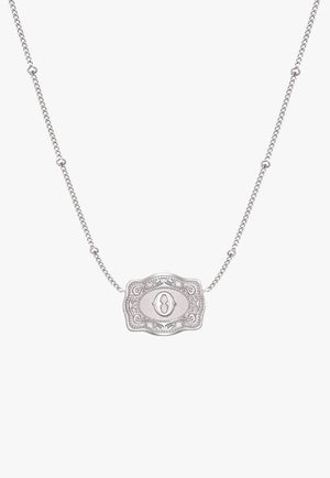 SpurWest Ultra Mini Belt Buckle Necklace - Initial O