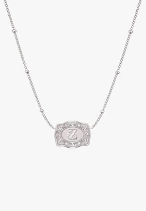 SpurWest Ultra Mini Belt Buckle Necklace - Initial Z