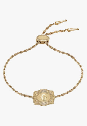 SpurWest Ultra Mini Belt Buckle Bracelet - Initial G