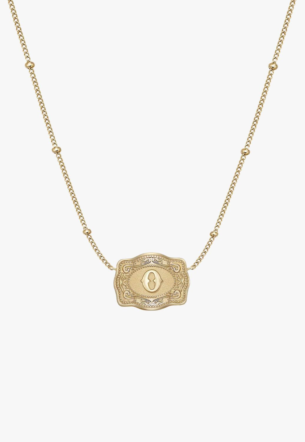 SpurWest Ultra Mini Belt Buckle Necklace - Initial O