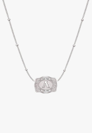 SpurWest Ultra Mini Belt Buckle Necklace - Initial A