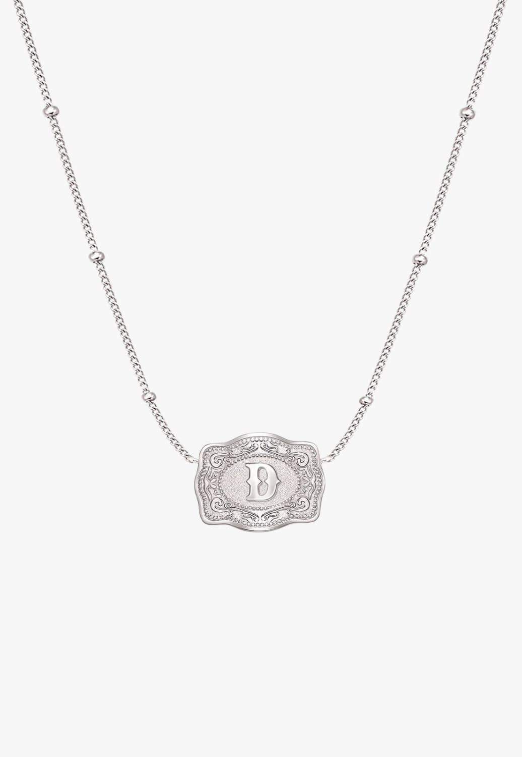 SpurWest Ultra Mini Belt Buckle Necklace - Initial D