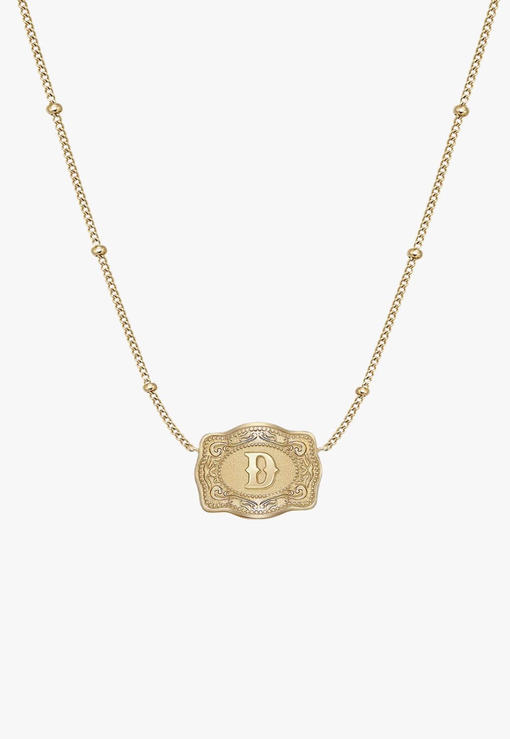 SpurWest Ultra Mini Belt Buckle Necklace - Initial D