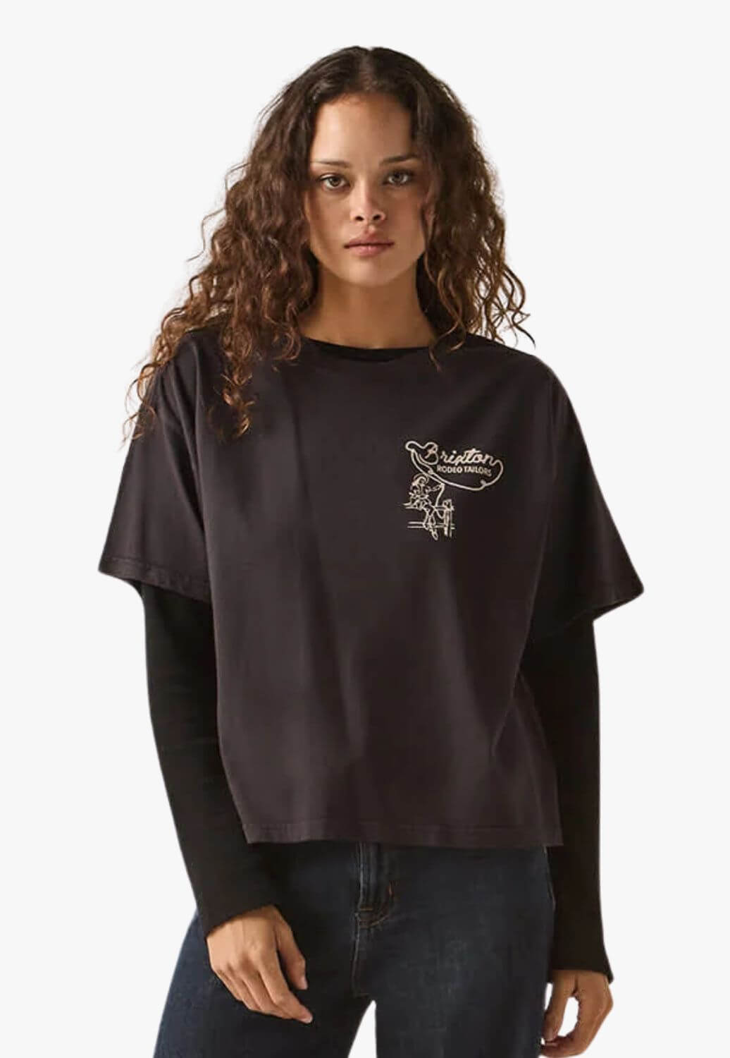 Brixton Womens Rodeo Tailors Boxy Crop T-Shirt