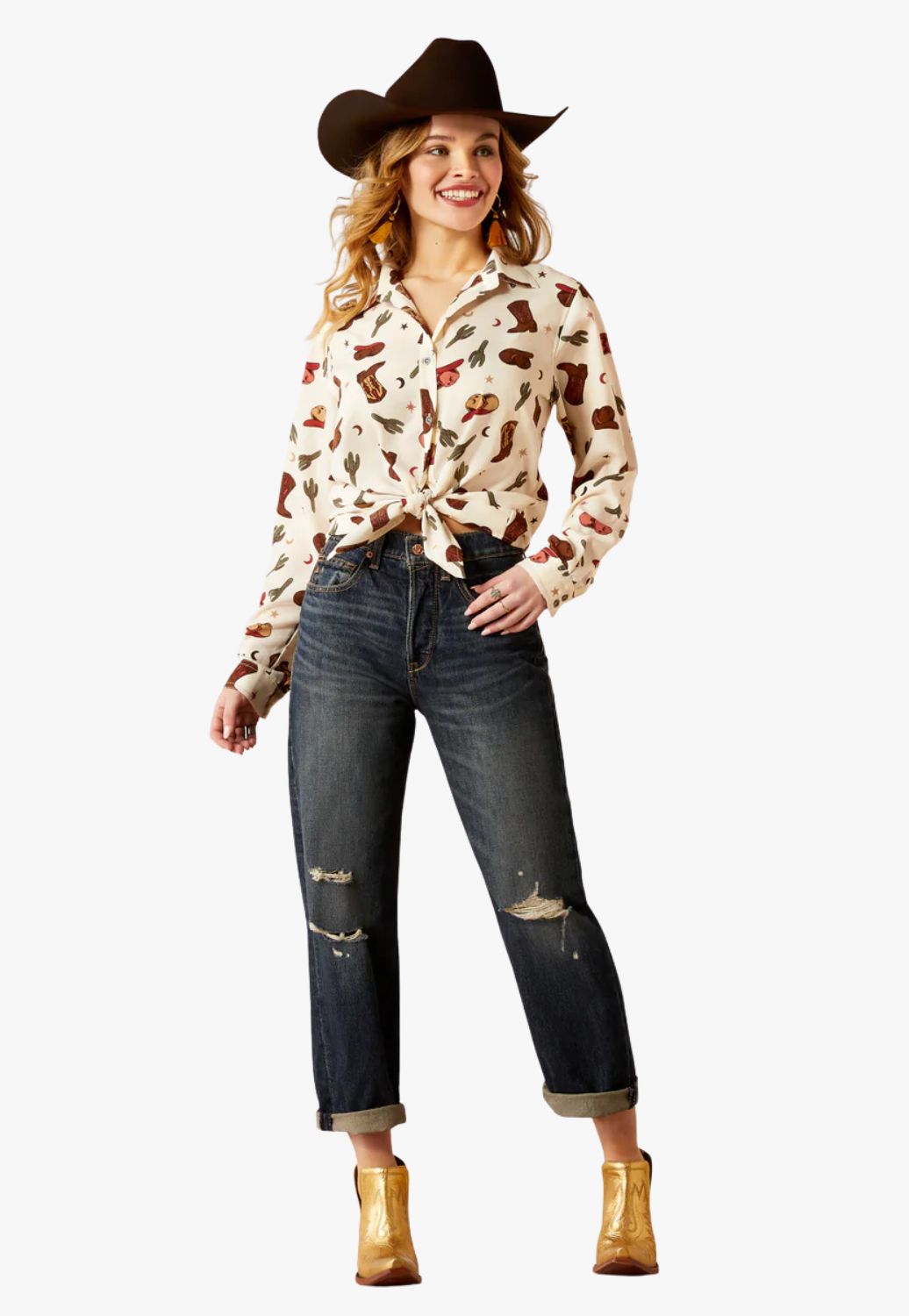 Ariat Womens Homestyle Western Long Sleeve Shirt