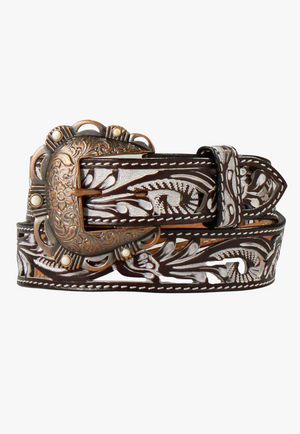 Angel Ranch Womens White Wash Filigree Belt