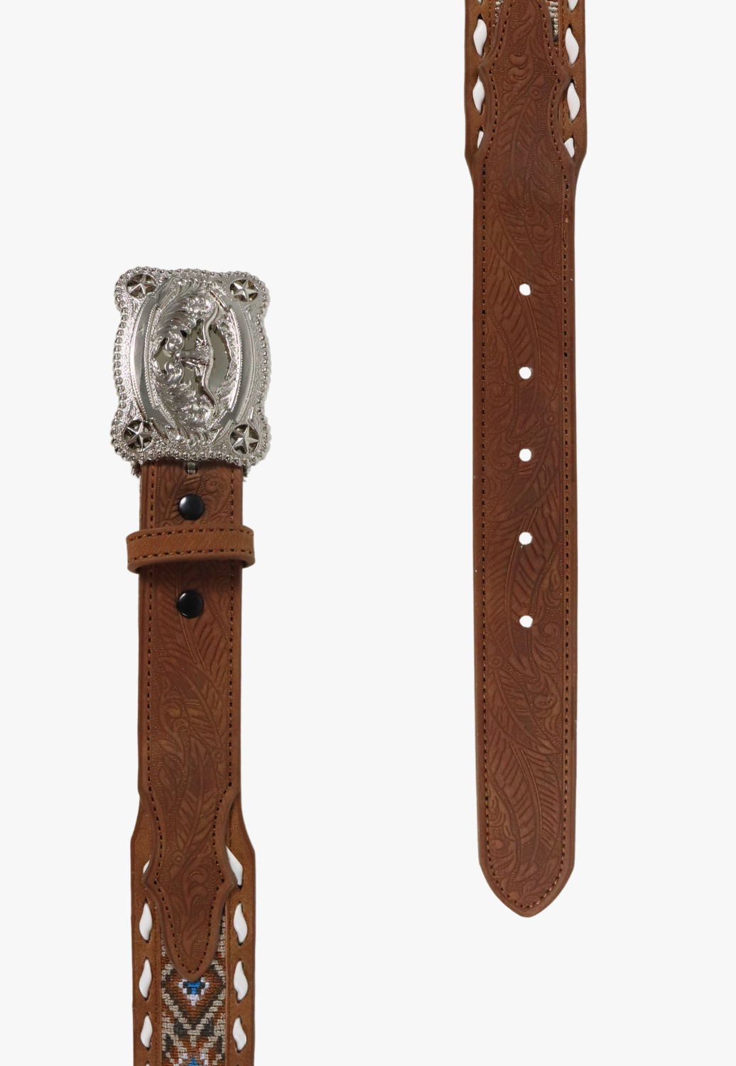 3D Boys Feather Embossed Belt
