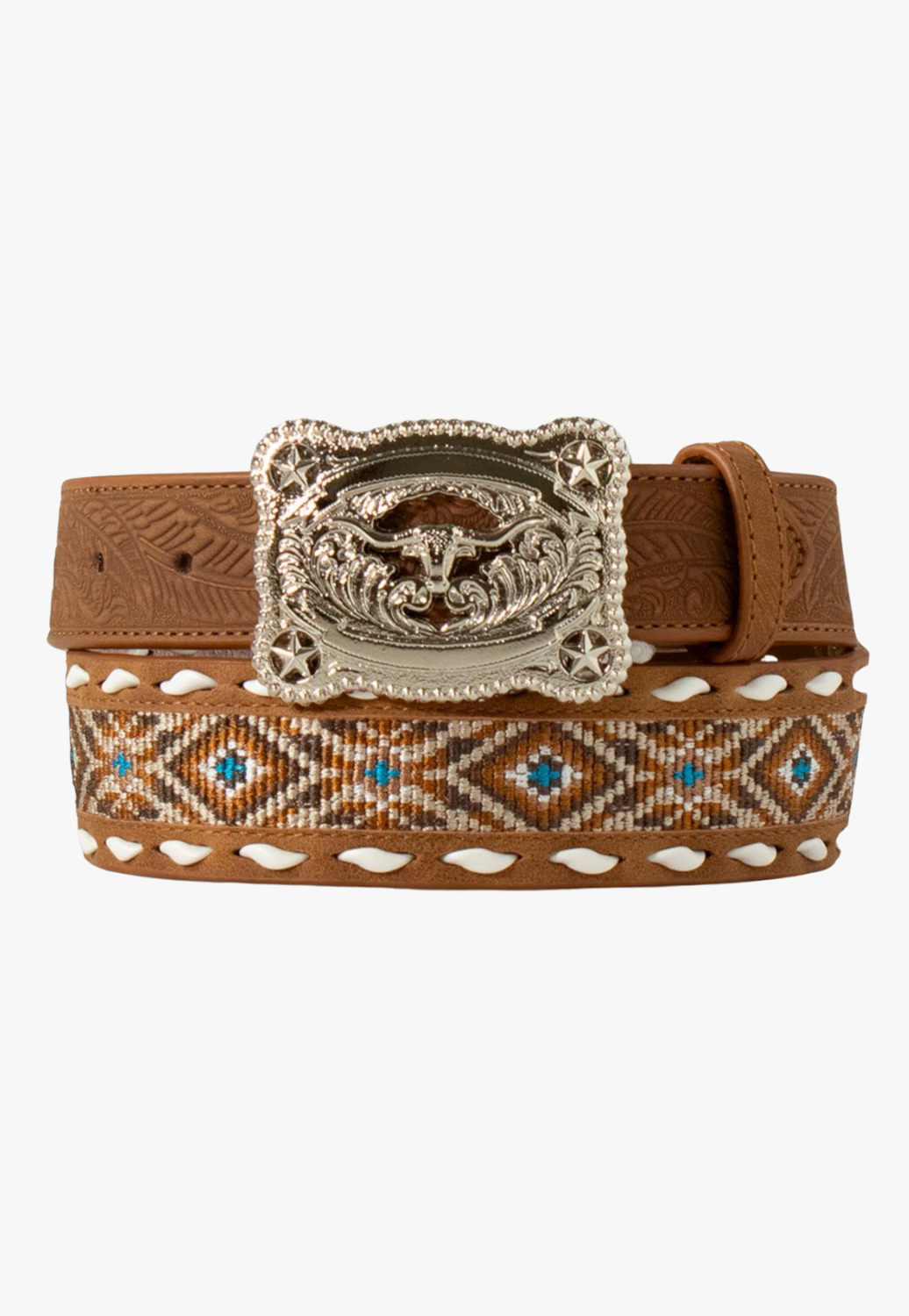 3D Boys Feather Embossed Belt