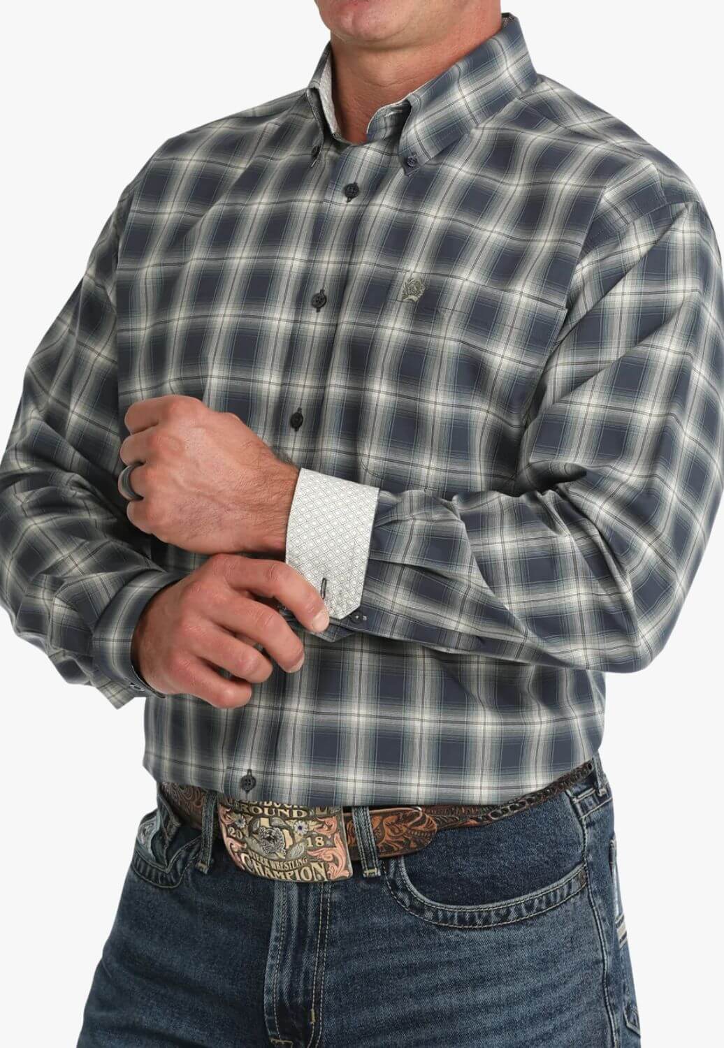 Cinch Mens Long Sleeve Plaid Shirt