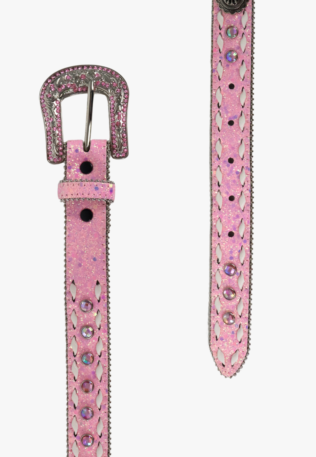 Angel Ranch Girls Glitter Crystal Buck Lacing Belt