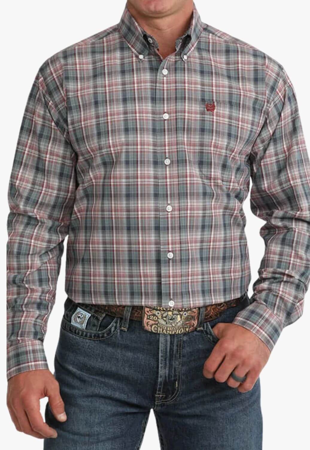 Cinch Mens Long Sleeve Plaid Shirt