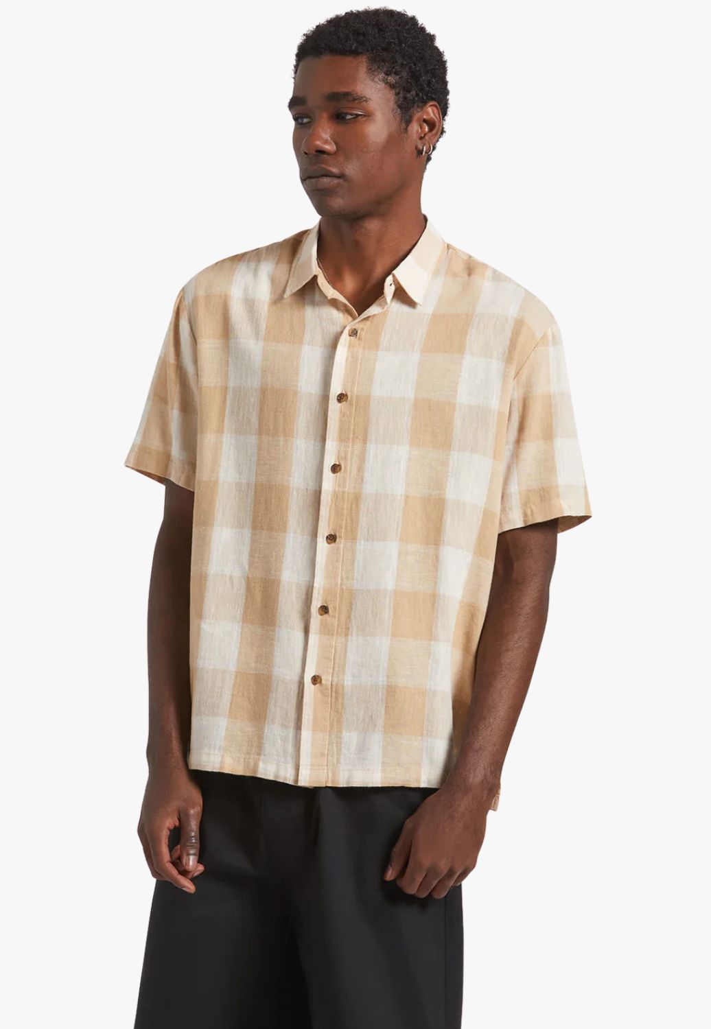 Brixton Mens Cru Linen Short Sleeve Shirt