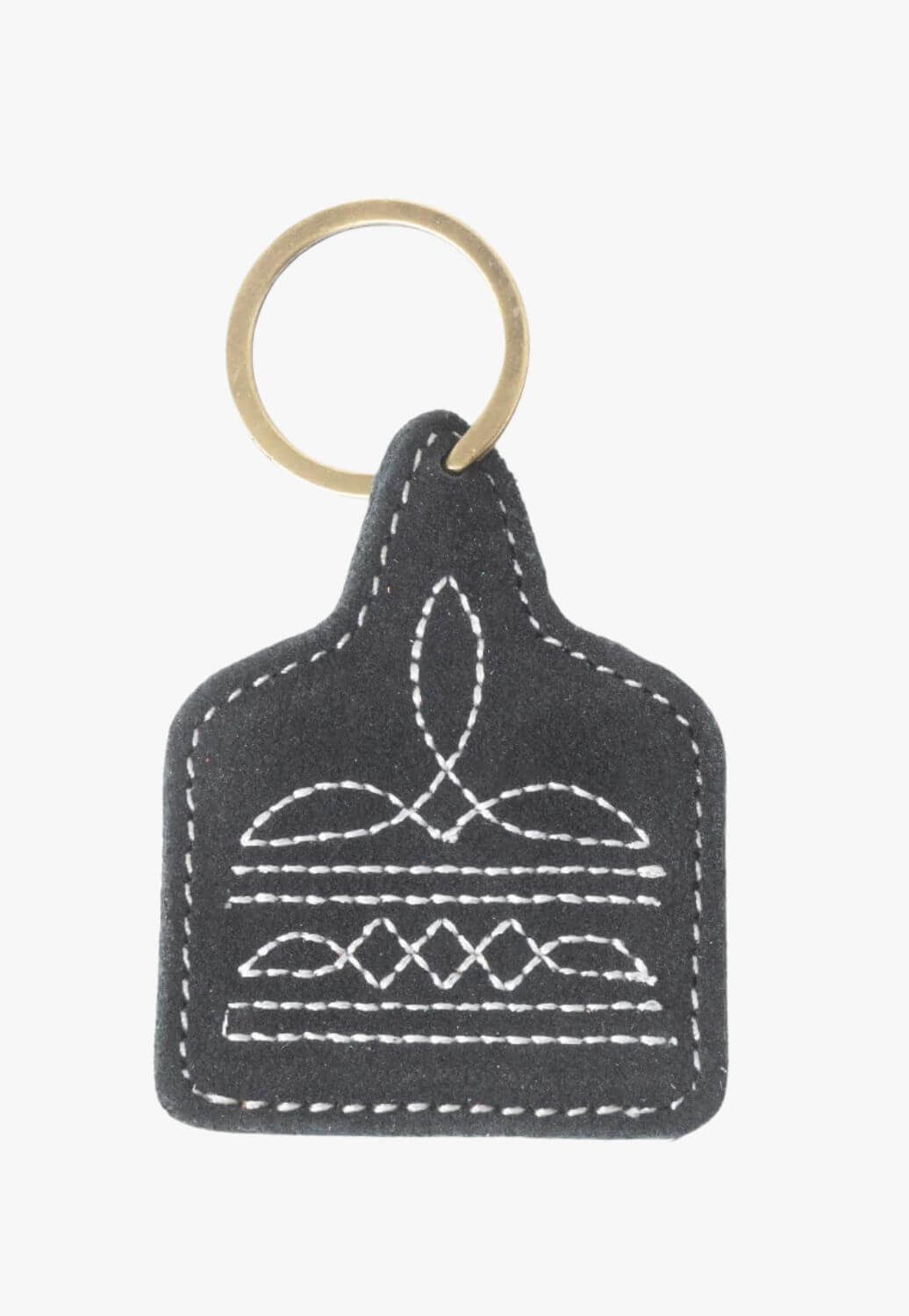 Myra Saddle Mark Embroidered Leather Key Fob