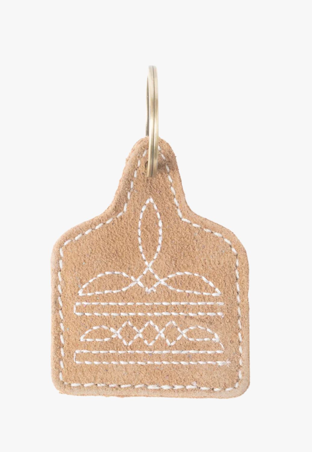 Myra Saddle Mark Embroidered Leather Key Fob