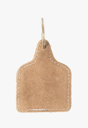 Myra Saddle Mark Embroidered Leather Key Fob