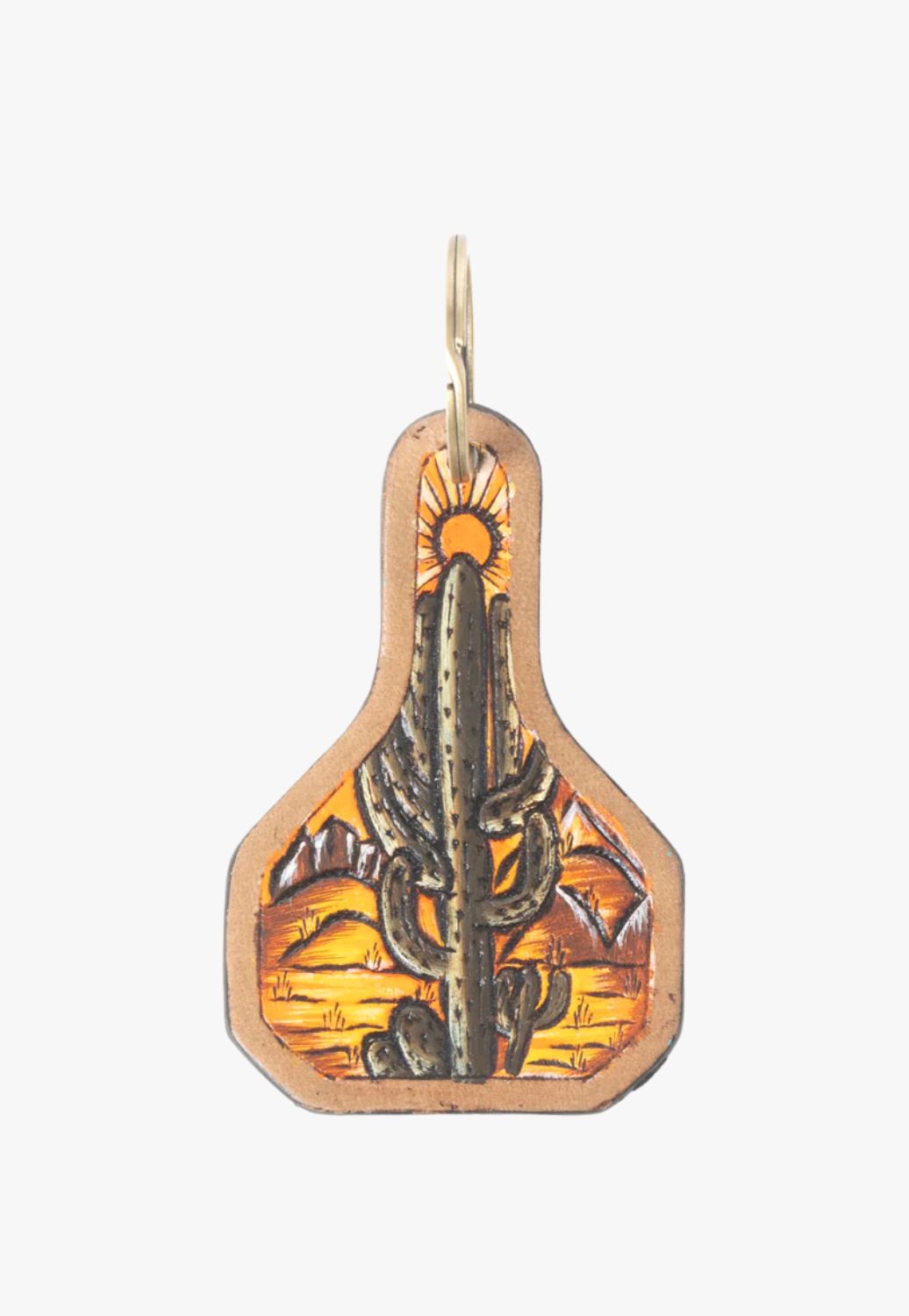 Myra Arizona Blaze Tooled Leather Key Fob