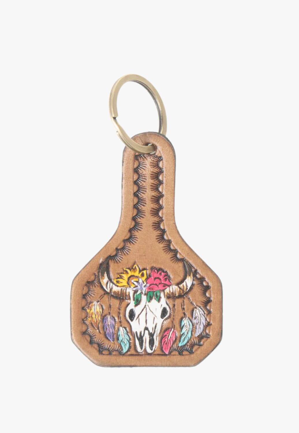 Myra Bloomhorn Tooled Leather Key Fob