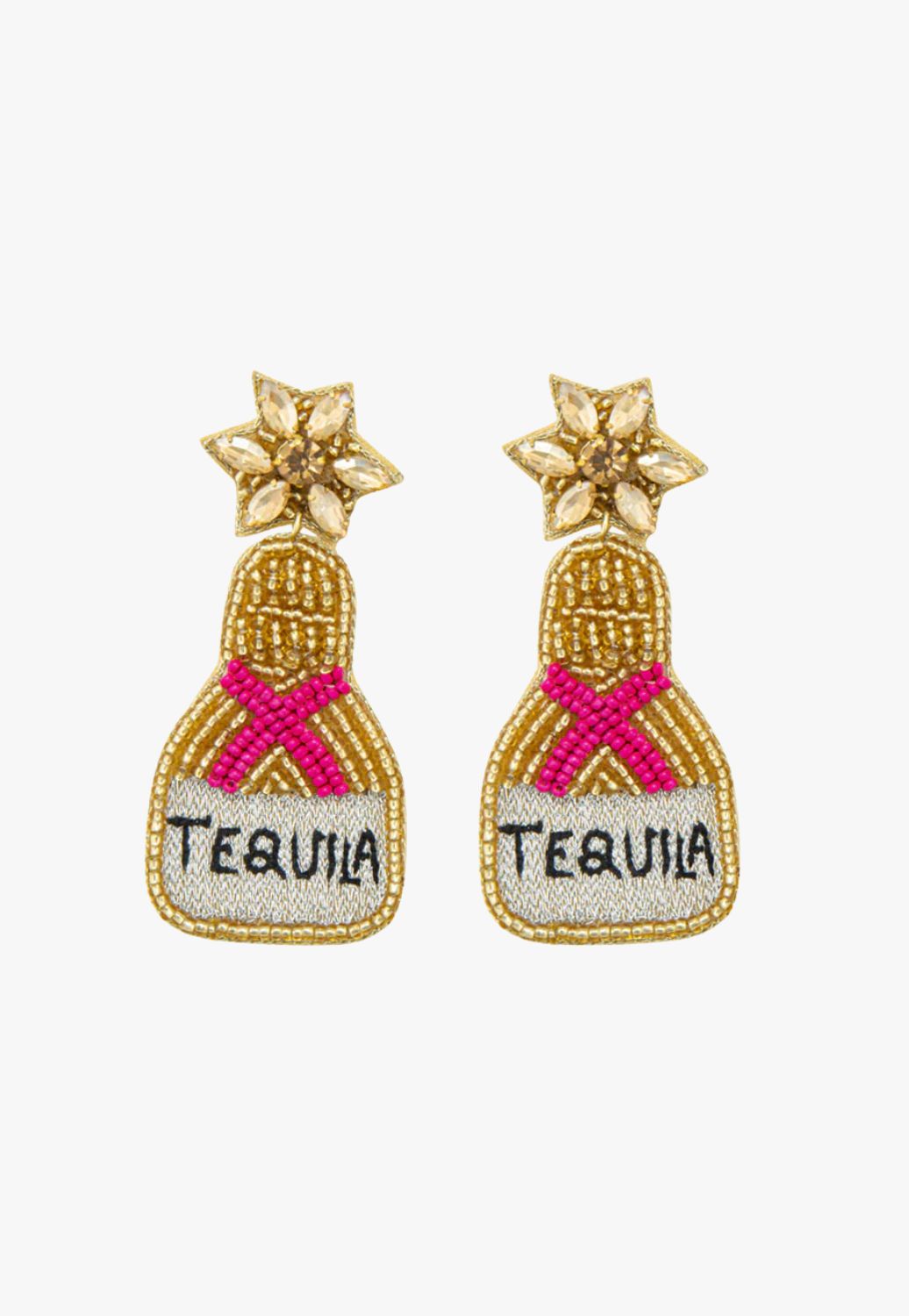 Myra Tequila Bottle Beaded Earrings