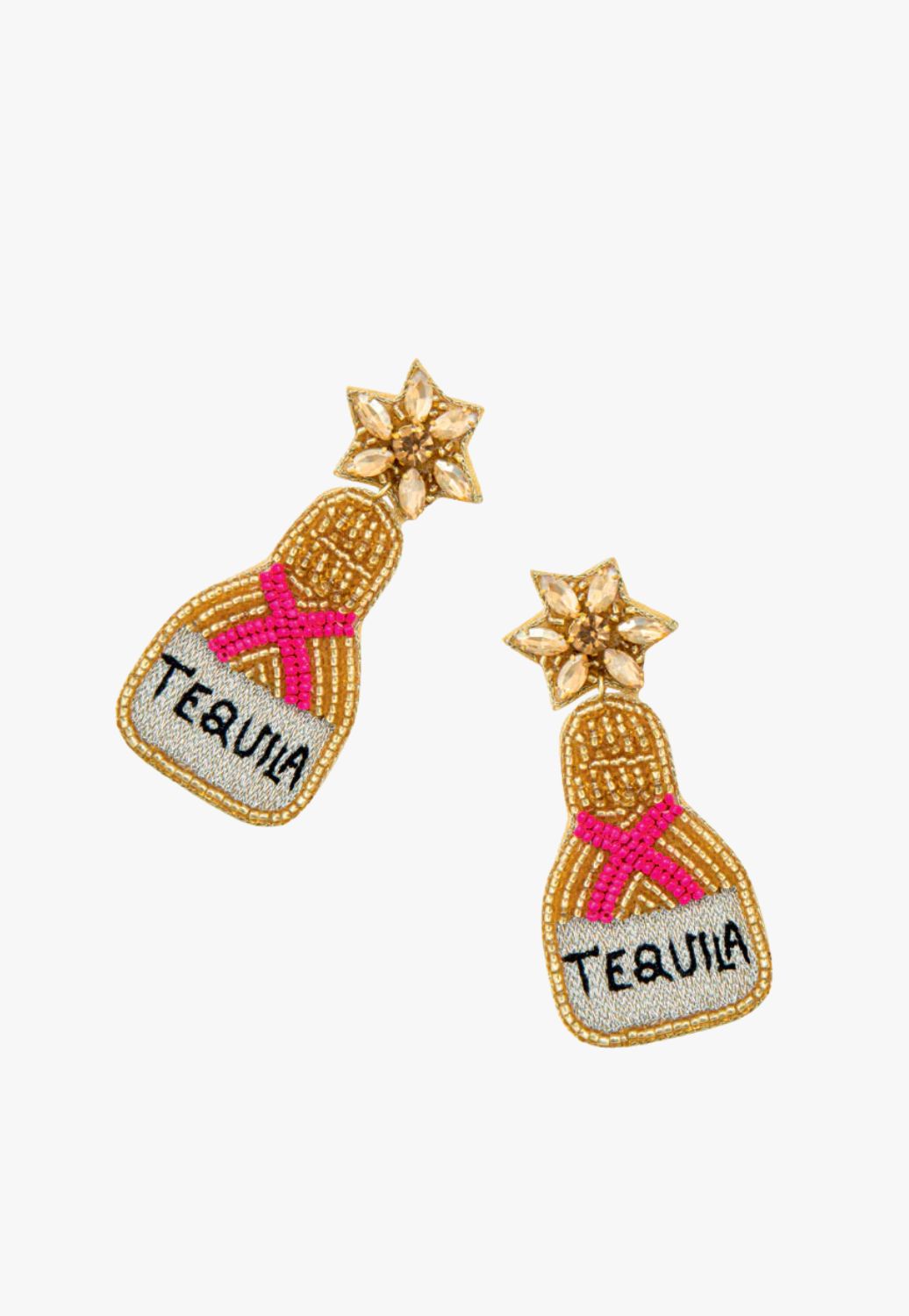 Myra Tequila Bottle Beaded Earrings