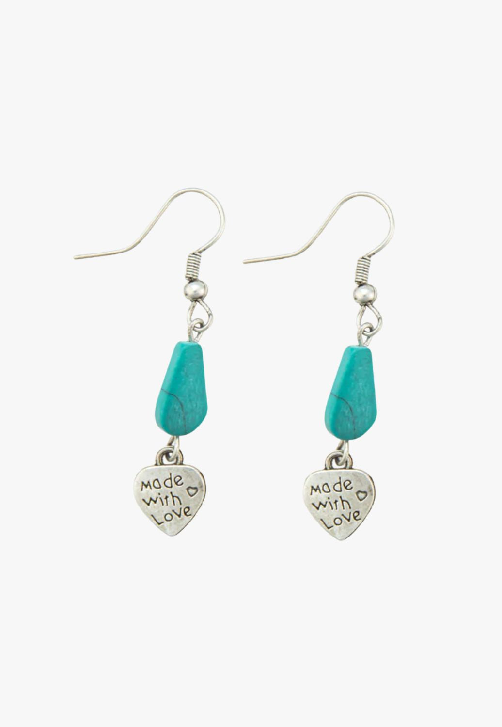 Myra From the Heart Turqouise Look Charm Earrings
