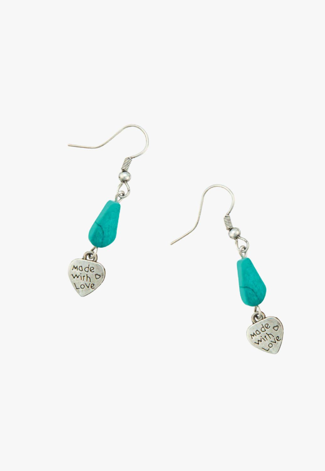 Myra From the Heart Turqouise Look Charm Earrings
