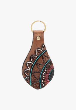Myra Floral Glimpse Hand Tooled Key Fob