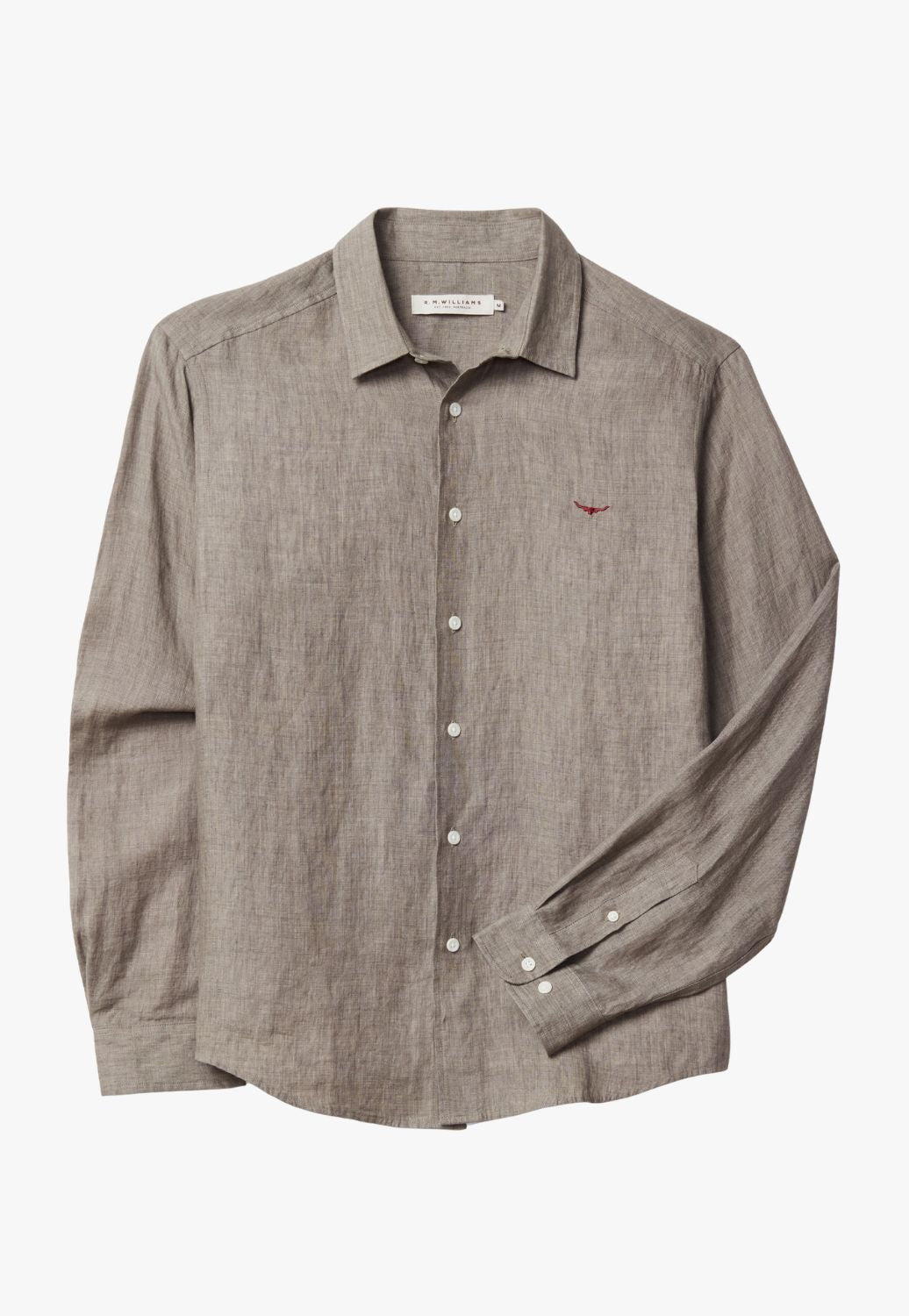 R.M. Williams Mens Newman Classic Linen Long Sleeve Shirt