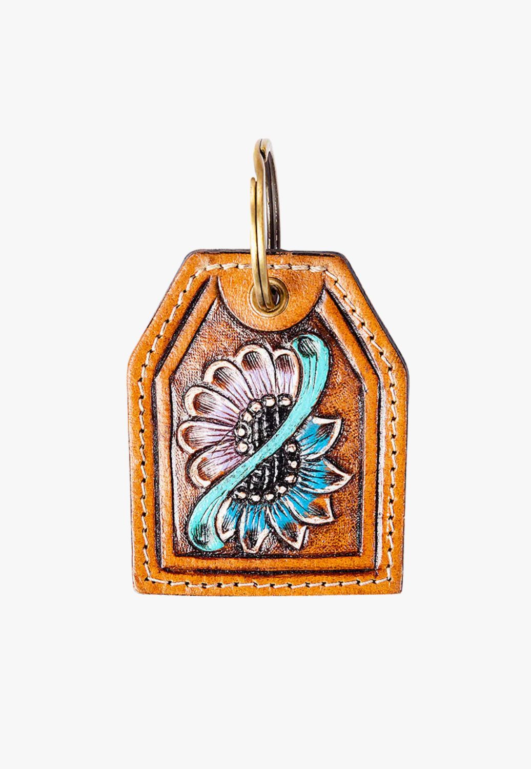 Myra Rising Blooms Hand Tooled Key Fob