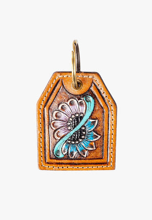 Myra Rising Blooms Hand Tooled Key Fob