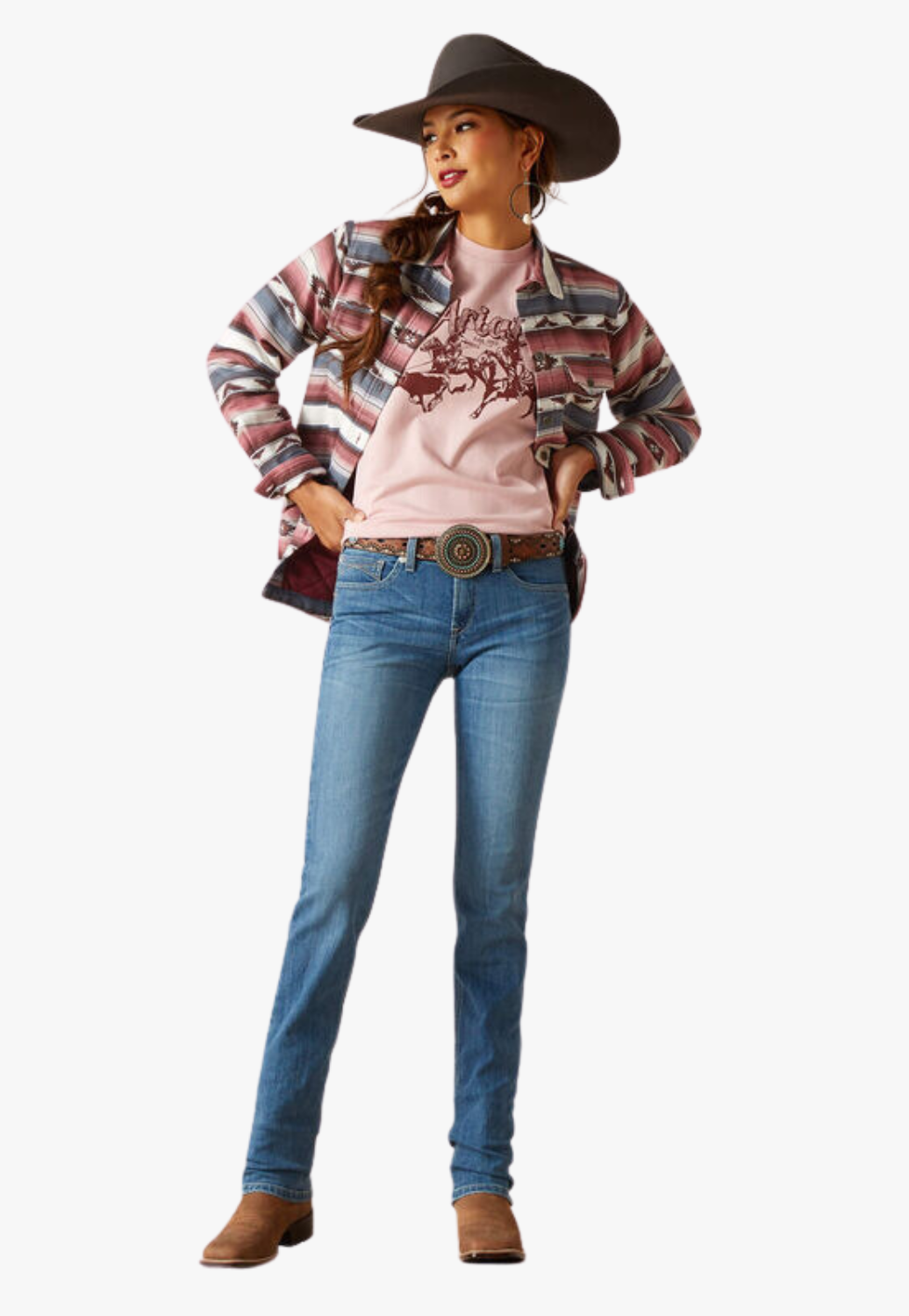 Ariat Womens REAL Clover Perfect Rise Straight Leg Jean