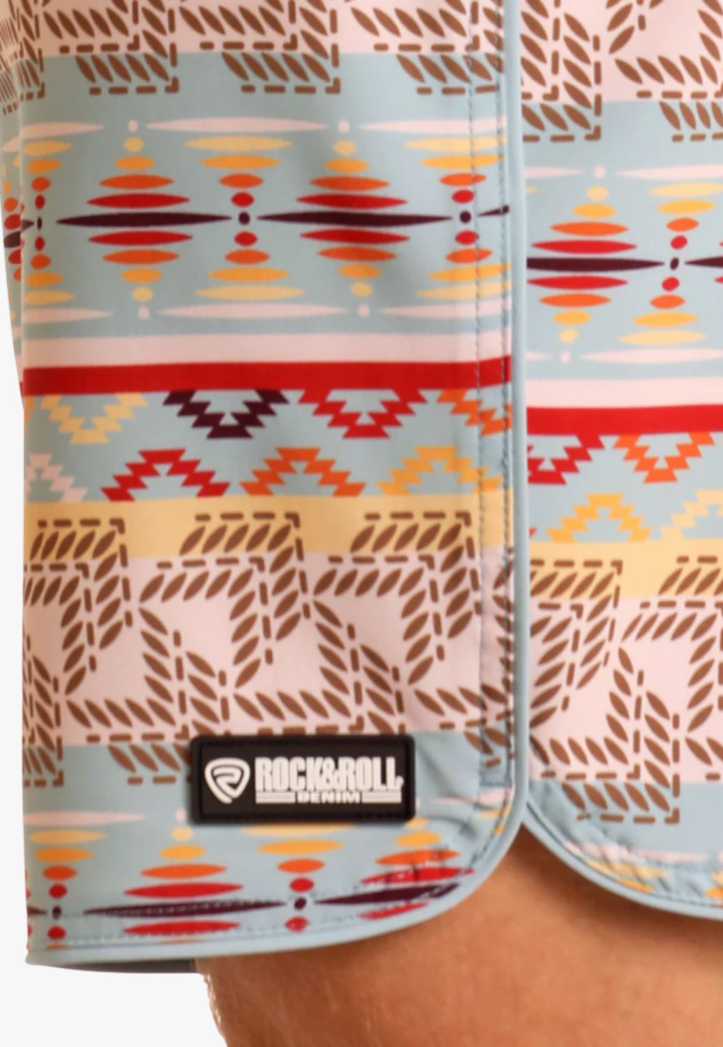 Rock and Roll Mens Aztec Print Swim Board Shorts